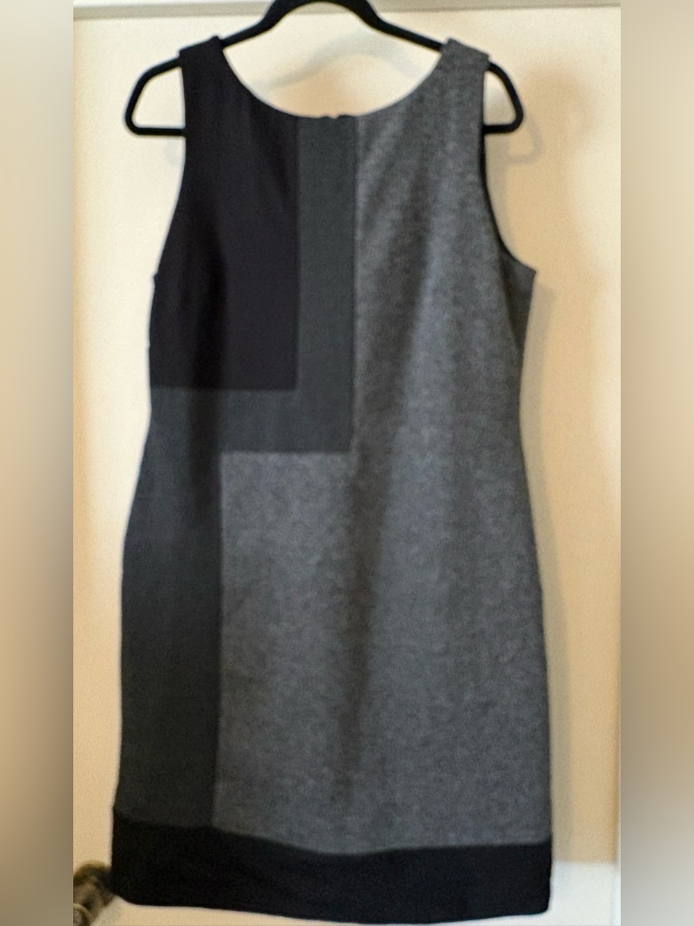 White House Black Market Gray Colorblock Sleeveless Shift Dress